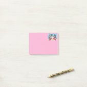 PINK FLAMINGOS MAKEN SNOWMAN, FUNNY CHRISTMAS BIRD POST-IT® NOTES (Op bureau)