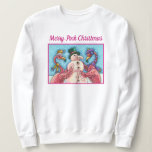 PINK FLAMINGOS MAKEN SNOWMAN, FUNNY CHRISTMAS BIRD TRUI<br><div class="desc">FLAMINGOS MAKEN PINK SNOWMEN. SCHATTIGE "MERRY PINK CHRISTMAS" HOLIDAY SWEATSHRIT *Pas aan ... . Meer kleuren,  stijlen en Design van Susan Brack</div>