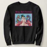 PINK FLAMINGOS MAKEN SNOWMAN, FUNNY CHRISTMAS BIRD TRUI<br><div class="desc">FLAMINGOS MAKEN PINK SNOWMEN. SCHATTIGE "MERRY PINK CHRISTMAS" HOLIDAY SWEATSHIRT *Pas ...  aan. Meer kleuren,  stijlen,  Genders Susan Brack-Design</div>