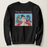 PINK FLAMINGOS MAKEN SNOWMAN, FUNNY CHRISTMAS BIRD TRUI<br><div class="desc">FLAMINGOS MAKEN PINK SNOWMEN. SCHATTIGE "MERRY PINK CHRISTMAS" HOLIDAY SWEATSHRIT *Pas aan ... . Meer kleuren,  stijlen en Design van Susan Brack</div>