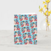 PINK FLAMINGOS MAKEN SNOWMAN, FUNNY CHRISTMAS Blan Kaart (Gele Bloem)