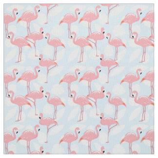 Pink Flamingos Pattern Fabric Stof