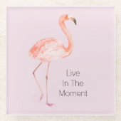 Pink Flamingos Personalized  Glazen Onderzetter (Voorkant)