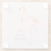 Pink Flamingos Personalized Glazen Onderzetter (Achterkant)