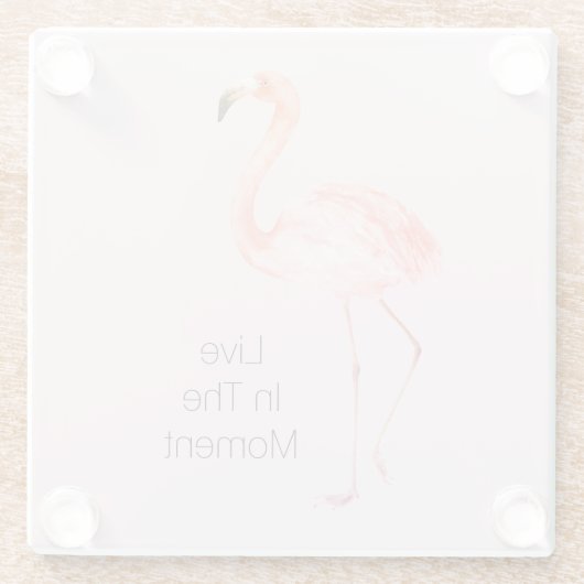 Pink Flamingos Personalized  Glazen Onderzetter (Achterkant)