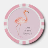 Pink Flamingos Personalized Poker Chips (Voorkant)