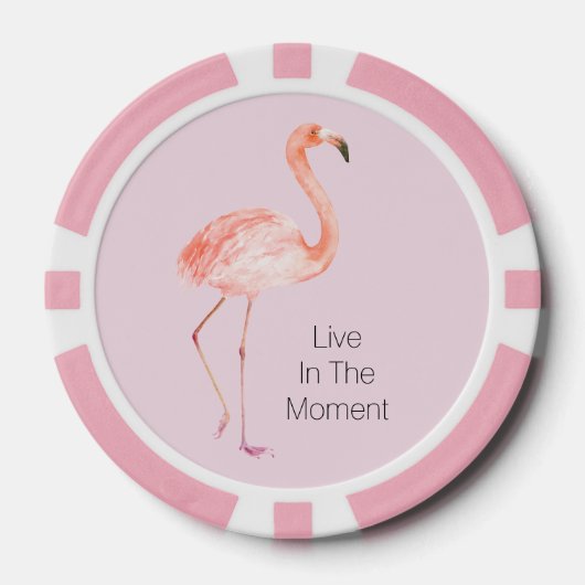 Pink Flamingos Personalized  Poker Chips (Voorkant)