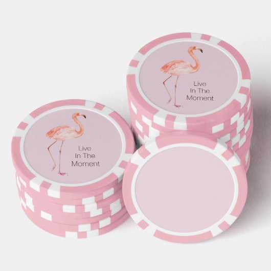 Pink Flamingos Personalized Poker Chips (Opstapeling)