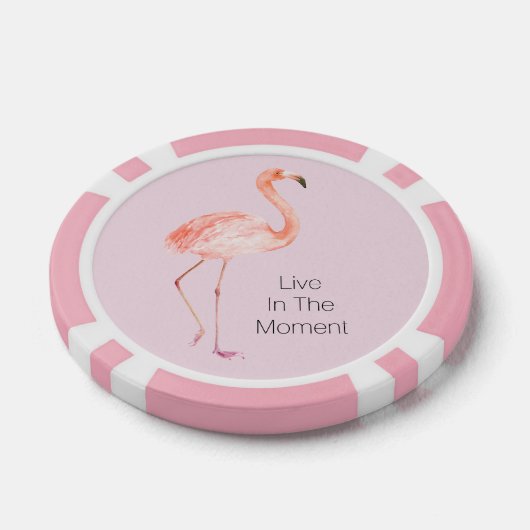 Pink Flamingos Personalized  Poker Chips (Enkel)