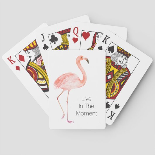 Pink Flamingos Personalized  Pokerkaarten (Achterkant)