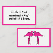Pink Flamingos Registry Insert Kaarten (Voorkant / Achterkant)