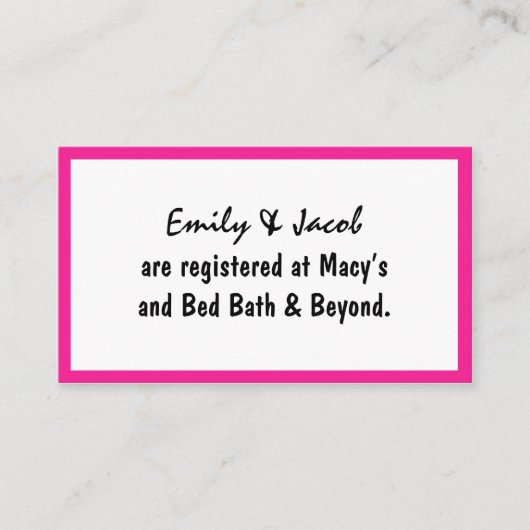 Pink Flamingos Registry Insert Kaarten (Voorkant)