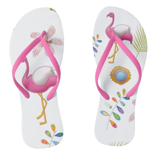 Pink Flamingos Summer Fun Teenslippers (Voetbed)