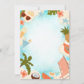 Pink Flamingos Summer Pool Party Birthday Party Kaart (Achterkant)