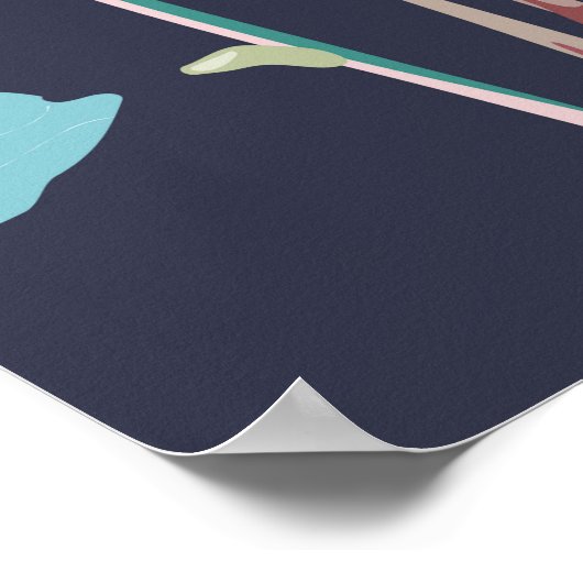 Pink flamingos surrounded by lotus flowers and pro poster (Hoek)