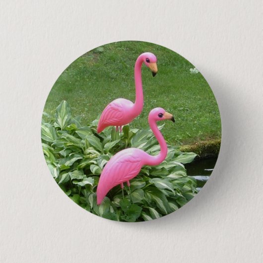 PINK FLAMINGOS-toets Ronde Button 5,7 Cm (Voorkant)