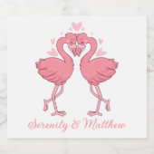 Pink Flamingos Tropical Summer Beach Wedding Likeurfles Etiket (Enkel label)