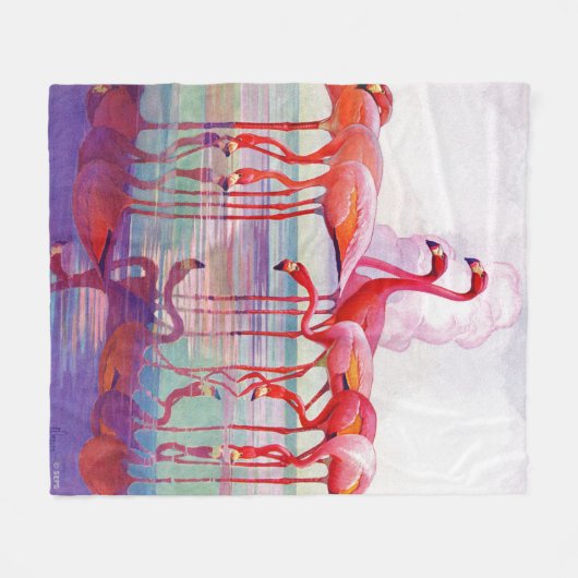 Pink Flamingos van Francis Lee Jaques Fleece Deken (Voorkant (Horizontaal))
