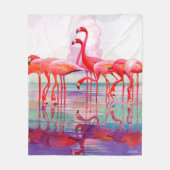 Pink Flamingos van Francis Lee Jaques Fleece Deken (Voorkant)