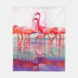 Pink Flamingos van Francis Lee Jaques Fleece Deken