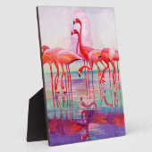 Pink Flamingos van Francis Lee Jaques Fotoplaat (Zijkant)