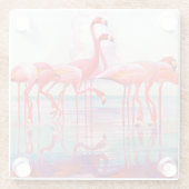 Pink Flamingos van Francis Lee Jaques Glazen Onderzetter (Achterkant)