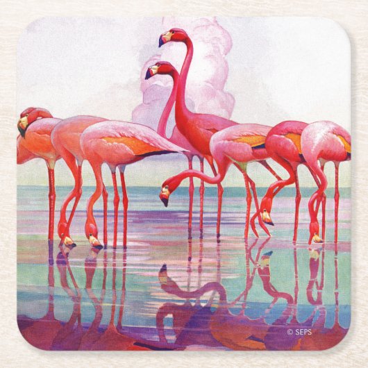 Pink Flamingos van Francis Lee Jaques Kartonnen Onderzetters (Voorkant)