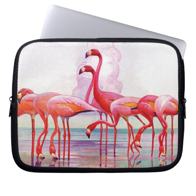 Pink Flamingos van Francis Lee Jaques Laptop Sleeve (Voorkant)