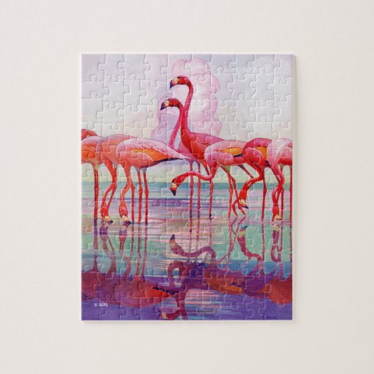 Pink Flamingos van Francis Lee Jaques Legpuzzel (Verticaal)