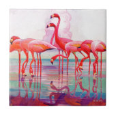 Pink Flamingos van Francis Lee Jaques Tegeltje (Voorkant)
