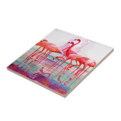Pink Flamingos van Francis Lee Jaques Tegeltje (Zijkant)