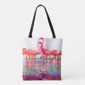 Pink Flamingos van Francis Lee Jaques Tote Bag (Achterkant)
