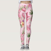 Pink Flamingos-vlucht Leggings (Voorkant)