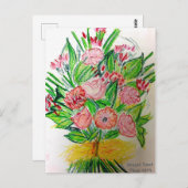 Pink Flat Bouquet Poster Briefkaart (Voorkant / Achterkant)