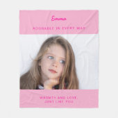 Pink Fleece Blanket With Photo (Voorkant)