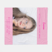 Pink Fleece Blanket With Photo (Voorkant (Horizontaal))