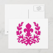 Pink Fleur de Lis...briefkaart Briefkaart (Voorkant / Achterkant)