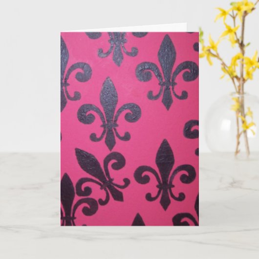 Pink Fleur DE Lis Happy Verjaardag Kaart (Gele Bloem)