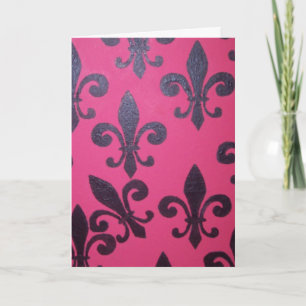 Pink Fleur DE Lis Happy Verjaardag Kaart