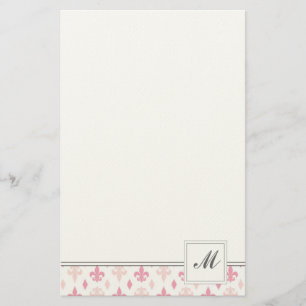 Pink Fleur de Lis Stationery Briefpapier