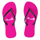 Pink flip-flops with 'Queen' – beach style Teenslippers (Voetbed)
