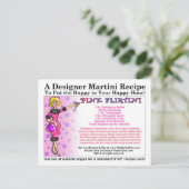 Pink Flirtini Martini Recept Kaart Briefkaart (Staand voorkant)