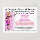 Pink Flirtini Martini Recept Kaart Briefkaart (Voorkant)