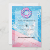 Pink Floaty Pool Party Kaart (Achterkant)