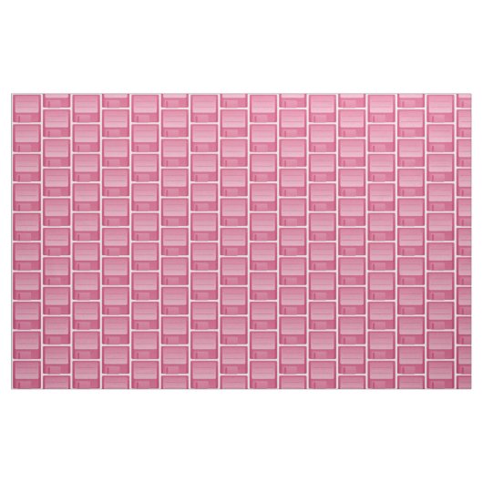 Pink Floppy Disk Pattern Fabric Stof (Yard (91,4 cm))