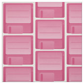 Pink Floppy Disk Pattern Fabric Stof (Swatch)