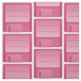 Pink Floppy Disk Pattern Fabric Stof