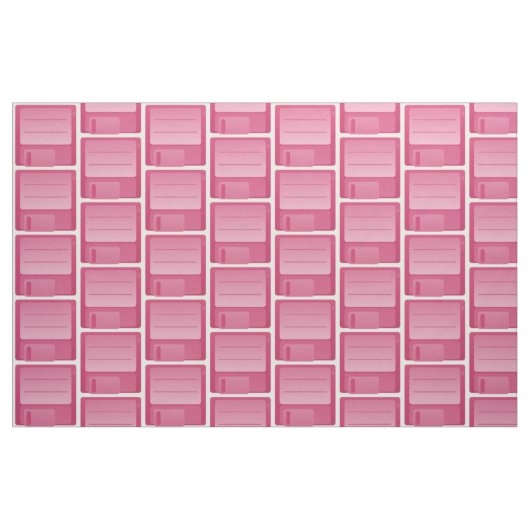 Pink Floppy Disk Pattern Fabric Stof (Fat Quarter)