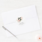 Pink Floral 15th Birthday Quinceanera Greenery Ronde Sticker (Envelop)