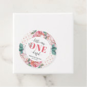 Pink Floral 1st Birthday Bedankjes Labels (In situ)